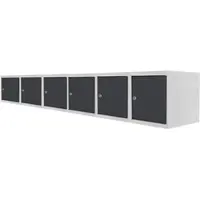 Proregal Mega Deal 6x Schließfachwürfel Blocky Mit Zylinderschloss & 2 Schlüssel 40x40x40cm Lichtgrau/Anthrazitgrau