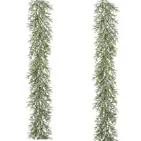Creativ Green künstliche Pflanze Minifichten-Girlande, geeist, 180 cm, frost, 2er Set