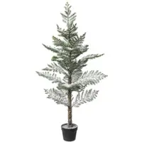 Creativ Green künstliche Pflanze Zimmertanne im Topf, beschneit, 128 cm, schnee