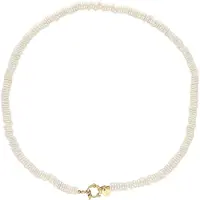 BONNIE STUDIOS Damen Schmuck Disco Pearl Necklace - Creme - Größe ONESIZE