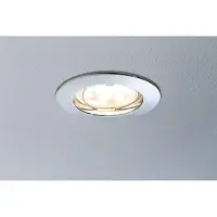 Paulmann LED Einbauleuchte Einbaustrahler Set Premium Line starr Chrom IP44 1 x 6,8W LED Modul Coin warmweiß