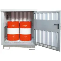 Bauer Gefahrstoffdepot TYP GD-E 2, abschließbar, Kap. 2 x 200 l Fässer, verzinkt