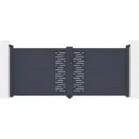 Casanoov Flügeltor Arlberg 300x120cm Aluminium & 2 Eifel Pfosten 15X15Cm H.166cm Grau