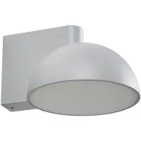 LUCANDE LED-Außenwandleuchte Velira, hellgrau, Metall, IP54