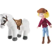 Heunec Bibi & Tina Puppe Bibi und Pferd, Kuschelpuppe, Plüschfigur, Stoffpuppe, 15 cm, 519626