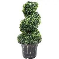 Furnicato Künstlicher Buchsbaum mit Topf Spiralform Grün 59 cm