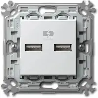 TEM MODUL PLUS 2-Fach USB Ladesteckdose Weiß 5V1A