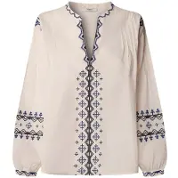 Pepe Jeans für Damen. PL3051411 Bluse Bernis off-white (L), Weiß, Lässig, Baumwolle, Langarm