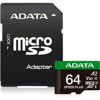 ADATA Speed Plus, 64 GB, MicroSDXC, Klasse 10, 160 MB/s, 140 MB/s, Class 3 (U3)