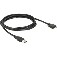 DeLOCK 2m USB 3.0, 2 m, USB A, Micro-USB B, USB 3.2 Gen 1 (3.1 Gen 1), Männlich/Männlich, Schwarz