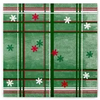 Sovie HORECA Serviette Tim in Grün-Rot aus Linclass Airlaid 40 x 40 cm, 50 Stück - Weihnachten Karos Eiskristalle
