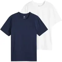 Levi's Herren T-Shirt, 2er Pack - Icon Tee, Rundhals, Baumwolle, einfarbig
