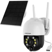 Foscam B4 batteriebetriebene 2K 4 MP WLAN-Überwachungskamera mit Schwenk- und Neigefunktion, inkl. Solarpanel