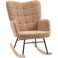 Aosom Schaukelstuhl Sessel Relaxsessel bis 120 kg, Polyester, Braun