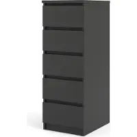 Ebuy24 Nada Kommode schmal 5 Schubladen mattschwarz.
