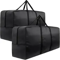 OEM Gartenstuhl Aufbewahrungsbeutel 173x76x51cm 420D Wasserfestes Kissenbeutel Extra Großer Aufbewahrungsbeutel mit Griff und Reißverschluss für Weihnachtsbaum Schwarz - 2er Pack