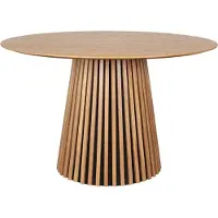 Mr. Deko Esstisch Holz rund Ø 120 cm Natur Oak Esszimmertisch Eiche -, Lamellengestell