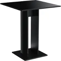 En.casa Küchentisch Quadratisch 65 x 65 x 78 cm Säulentisch Esszimmertisch aus Spanplatte Speisetisch Tisch Schwarz hochglanz []
