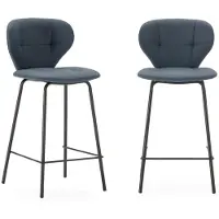 CALICOSY HOCKERN (Set aus 2) mit schwarzen metallbeinen - maura 45/52/67 cm
