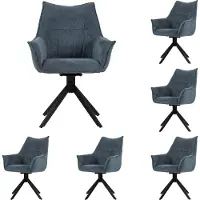 Mr. Deko Diningsessel Ginosa - 6er Set - drehbar - blau