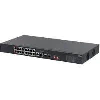 Dahua Swith 18-Port Switch mit 16 PoE-Ports 16x RJ45 100M (PoE Power) 2x SFP 1000M (Combo) 2x RJ45