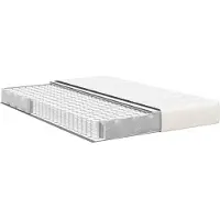 vidaXL Bettmatratze mit Matratze Creme 140 x 200 cm Stoff