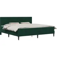 vidaXL Bettgestell mit Matratze Dunkelgrün 200 x 200 cm Samt
