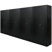Proregal MegaDeal 4x Flügeltürenschrank ELEPHANT Mit 2 Türen Abschließbar HxBxT 180x80x40cm 4 Ebenen Stahl Pulverbeschichtet Schwarz Aktenschrank