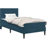 vidaXL Bettgestell mit Matratze mit Kopfteil Blau 90 x 190 cm Samt