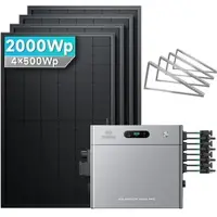 SolarMars Zendure SolarFlow 2400 Pro Stromspeicher 2,4kWh Komplett system - 2000Wp ‚Äì 4 Module üî• / Ohne Erweiterungsakku / Flachdach/Garten/Wand