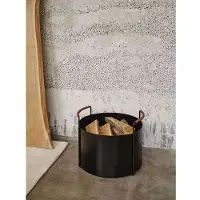 Ferm Living Port Firewood Bucket Schwarz - , Schwarz, Metall