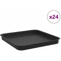 Syfax Quadratisches Blumentablett 24 pcs Schwarz 21 x 21 x 2 cm