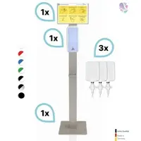 Blanc HYGIENIC SET: Desinfektionsspender SENSOR Cosmos +Bodenständer Edelstahl +Infotafel +3x 1-Liter Hautdesinfektion +prof. Hygieneplan