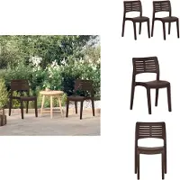 vidaXL Gartenstühle 2 Stk. Mokka Polypropylen - Gartenstühle