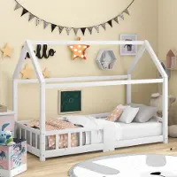 STILVORA Kinderbett 90x200 Jugendbett mit Lattenrost aus Holz,Einzelbett mit Kopfteil,Mit Holzbeinen,Weiß(mit Matratze)