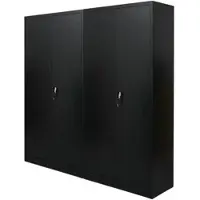 Proregal Mega Deal 2x Flügeltürenschrank ELEPHANT Metall Aktenschrank abschließbar 180x80x40cm Stahl 4 Ebenen Stahlschrank Schwarz