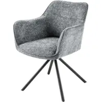 Riess Stuhl VERONA grau schwarz Strukturstoff Metallbeine mit Armlehne drehbar