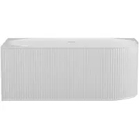 Vente-unique Gewellte Eckbadewanne - 200 l - 150 x 75 x 58 cm - Weiß matt - Acryl - Linksseitig - BARBORI
