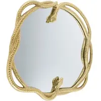 Riess Spiegel SNAKE XL 85cm gold Metall Schlangen-Skulptur