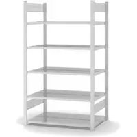 Proregal Aktenregal Stecksystem T-Profil Grundregal HxBxT 175 x 100 x 60 cm 5 Ebenen Fachlast 90 kg Beidseitig Nutzbar Lichtgrau