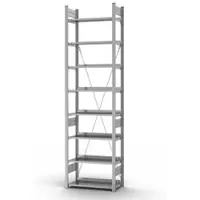 Proregal Aktenregal Stecksystem T-Profil Grundregal HxBxT 270 x 75 x 30 cm 8 Ebenen Fachlast 60 kg Einseitig Nutzbar Verzinkt