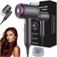 Zenwire Mini-Haartrockner - mit Ionisierung - faltbarer Haartrockner - Klein - Reise-Haartrockner - 1500 W - Schwarz
