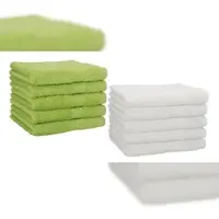 Betz 10 Stück Gästehandtücher PREMIUM 100% Baumwolle Gästetuch Set 30x50 cm avocadogrün und weiß