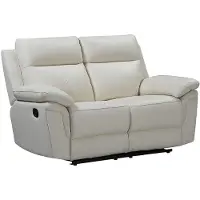 Vente-unique Relaxgarnitur 3+2 - Büffelleder - Elfenbein - PAKITA