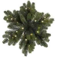 MARELIDA LED Tannenkranz sternförmig Türkranz Tischkranz Weihnachtskranz 50cm Timer Außen