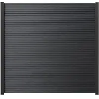 GartenLand WPC Zaun Set Shadowline ca. 180 x 180 cm Sichtschutz Steckzaun Deep Black Ohne Pfosten