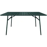Vente-unique Gartentisch - L. 160 cm - Metall - Tannengrün - MIRMANDE von MYLIA