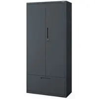 DELUKE Jan Nowak Metallschrank mit Hohe Schublade MEGAN 195x90x40cm Anthrazit Büroschrank Aktenschrank Stahlschrank Fachbodenschrank Werkstattschrank