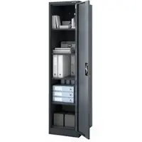 DELUKE Jan Nowak Aktenschrank abschließbar ALEX 5 Ebenen verstellbar Flügeltüren Metallschrank Werkstatt Büroschrank aus Stahl Werkzeugschrank 185x45x60cm Anthrazit