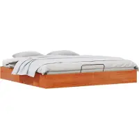vidaXL Ottoman Bettgestell mit Stauraum Wachsbraun 180 x 200 cm